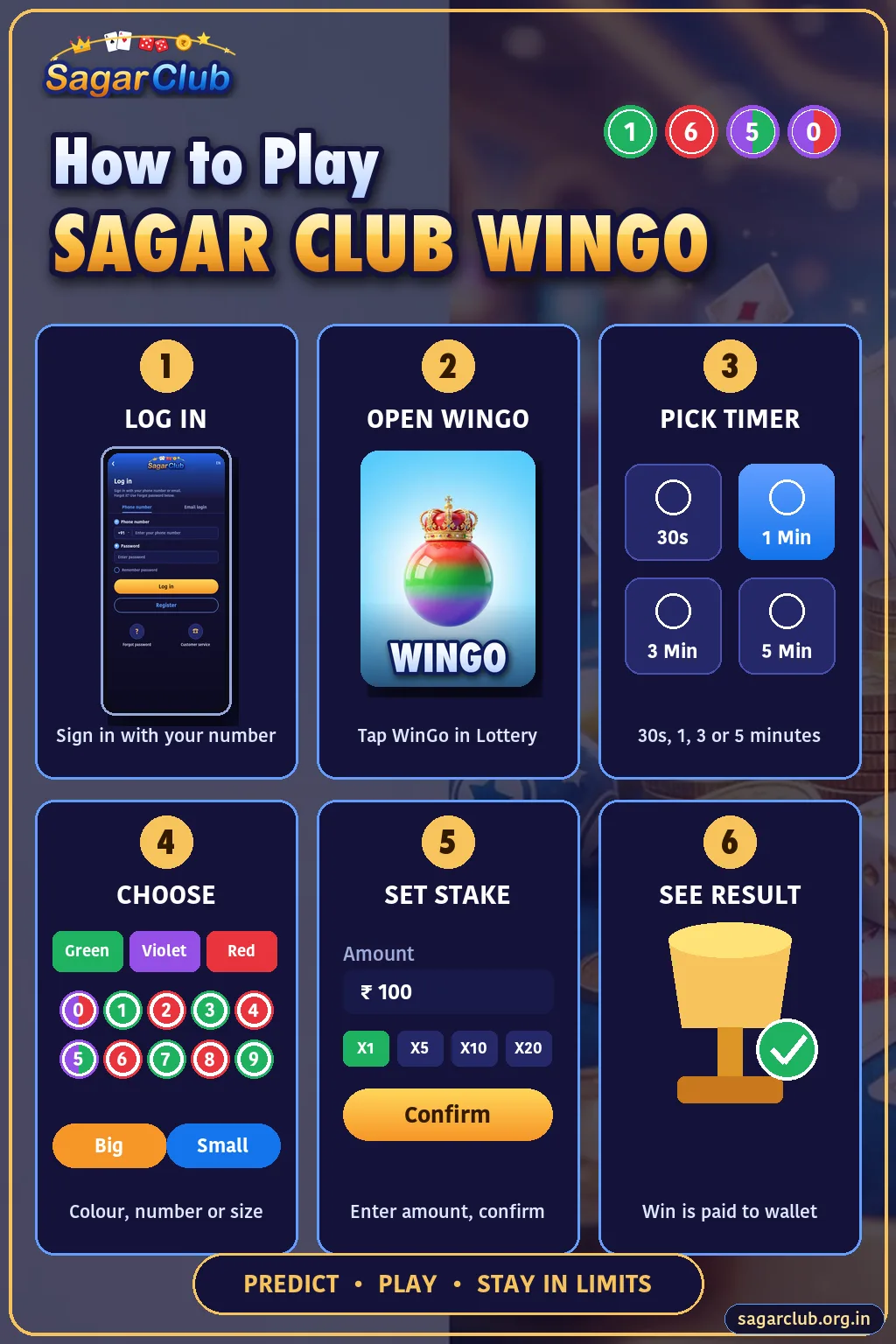 How to play Sagar Club WinGo