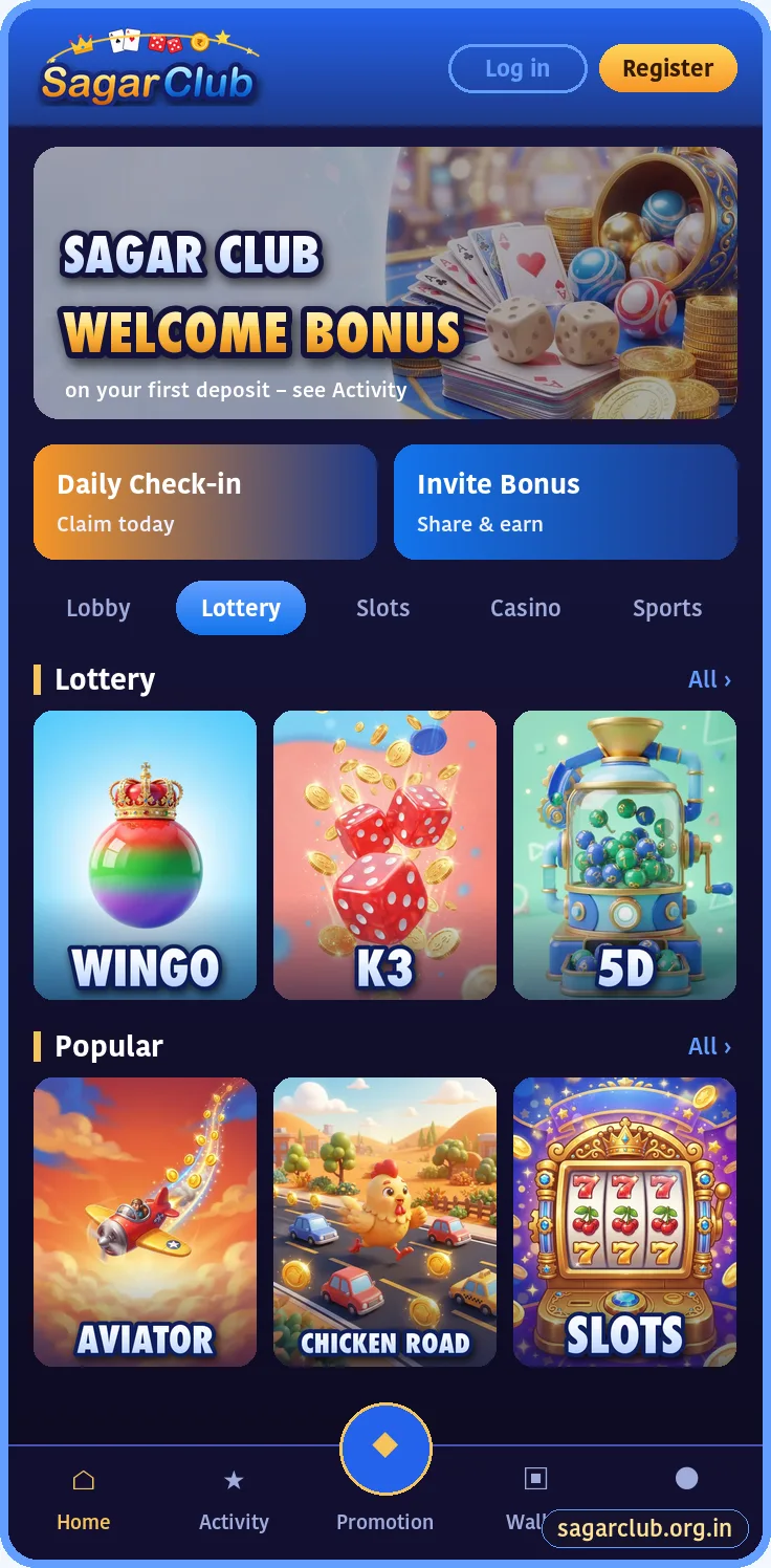 Sagar Club game lobby